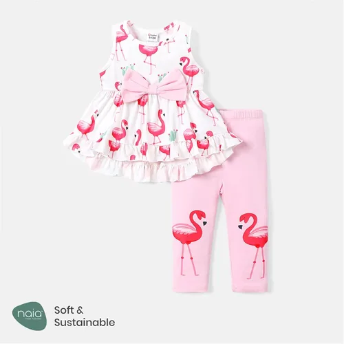 Miniatura 6 de PATPAT Conjunto de ropa de bebé niña de manga corta con volantes y pantalones florales
