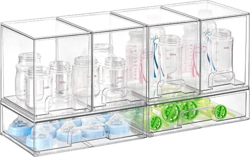 Miniatura 18 de Vtopmart Juego de 3 cajones de almacenamiento apilables, organizadores de plástico transparente para maquillaje, cosméticos, suministros de belleza