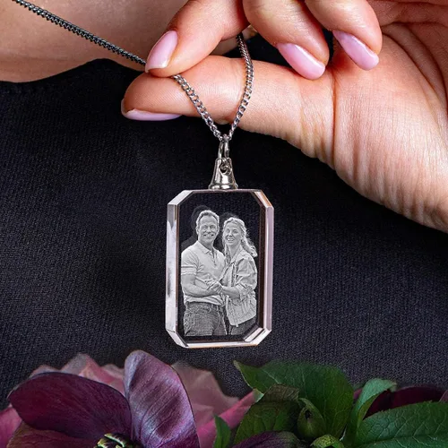 Miniatura 8 de ArtPix 3D Foto de cristal, Collar personalizado de Navidad, Regalos de Navidad personalizados para mamá, mujeres, esposa, para ella, abuela, grandes