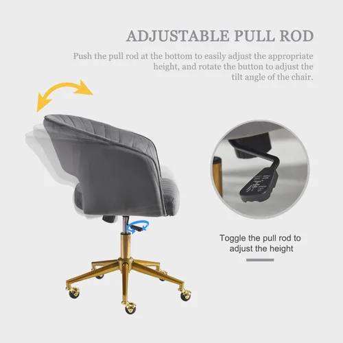 Miniatura 5 de Silla de tocador gris con rueda, moderna silla de terciopelo para oficina en casa con respaldo, silla cruzada para tocador, sala de estar