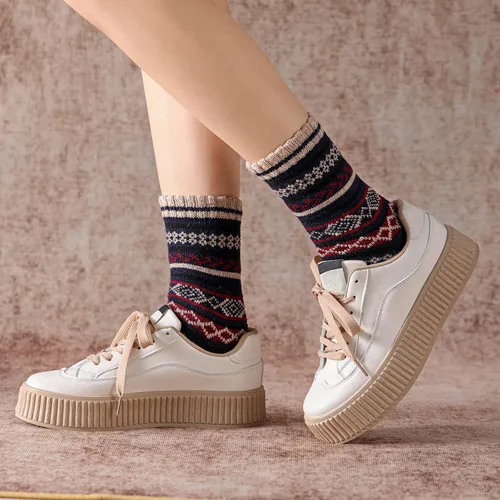 Miniatura 8 de Trifabricy Calcetines de lana - Calcetines de lana cálidos de invierno vintage para mujer, calcetines suaves y acogedores, calcetines de punto