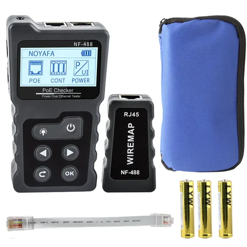Miniatura 6 de NOYAFA NF-488 - Probador de cable POE para alimentación sobre Ethernet, comprobación de continuidad de cable de red, detector de bucle invertido POE
