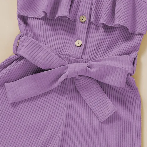 Miniatura 5 de Ropa de niña para bebé, ropa sin mangas, lindo halter mameluco de una sola pieza, conjunto de ropa de verano 1-5T