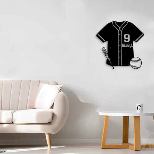 Miniatura 5 de Letrero de metal de jersey deportivo personalizado con luz LED, nombre y número personalizado, letrero de neón con nombre personalizado, decoración