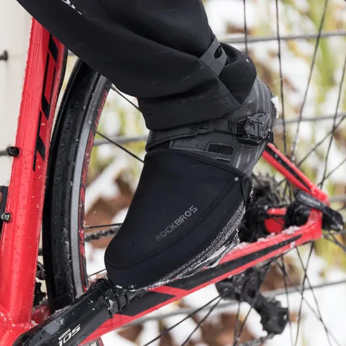 Miniatura 2 de ROCKBROS Fundas para Zapatos de Ciclismo Cubrepunteras de Bicicleta Calentadores de Dedos de Invierno Cubrecalzado de Ciclismo Protectores Kevlar