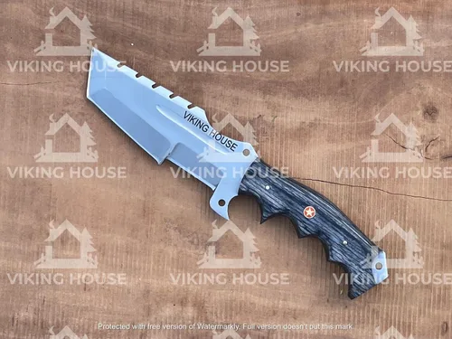 Miniatura 6 de I - Cuchillo rastreador hecho a mano, cuchillos de caza de acero D2, mango de madera de dólar, cuchillo de hoja fija, mano derecha, scout, llevar