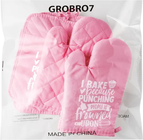 Miniatura 7 de 6 guantes de algodón para horno, soportes para ollas, resistentes a las mujeres, resistentes a la máquina, guantes de microondas con lazo
