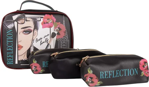 Miniatura 15 de Nicole Lee Juego de bolso cruzado de viaje con 3 bolsas de maquillaje con estampado de moda, organizador de artículos de tocador para mujer