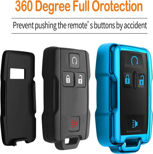 Miniatura 4 de Funda para llavero Chevrolet con llavero de protección completa suave compatible con Colorado Silverado Suburban Tahoe GMC Canyon Sierra 1500 2500
