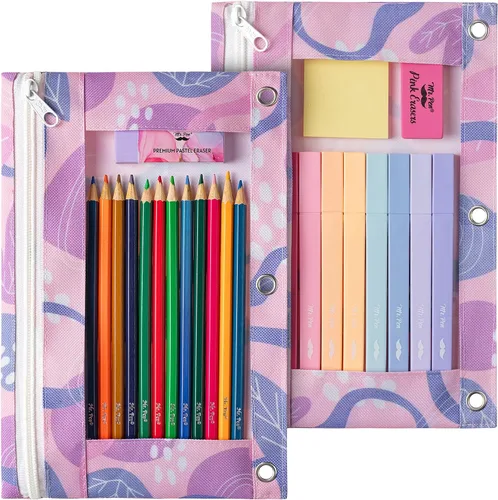 Miniatura 18 de Mr. Pen - Estuche para lápices de 2 piezas - Estuche con cremallera para lápices para carpeta de 3 anillas
