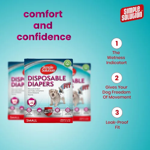 Miniatura 3 de Simple Solution Pañales para perros desechables, 12 unidades, S