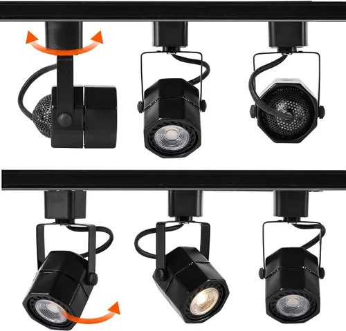 Miniatura 3 de Cabezales de luces LED de pista de 10 W, cabezales de iluminación de riel tipo H, foco de techo regulable para tareas de acento, iluminación