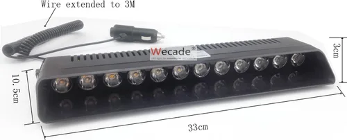Miniatura 3 de Juego de 12 luces LED Wecade de emergencia de 12 W para camión, luz estroboscópica para parabrisas y luz de aviso , Ambar