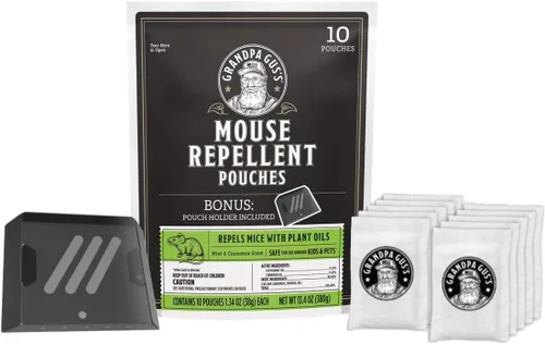 Grandpa Gus's Bolsas repelentes naturales para ratones, aceites de canela/menta repelen a los ratones de anidar en el