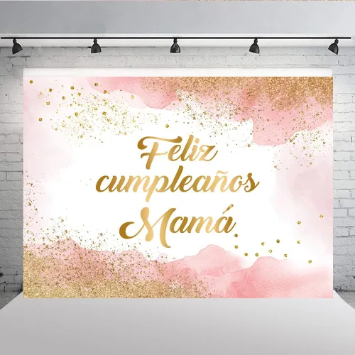 Miniatura 4 de Lofaris Fondo rosa de feliz cumpleaños de 7 x 5 pies para mamá, decoración de fiesta de cumpleaños de mamá, fotografía de nube rosa, decoración