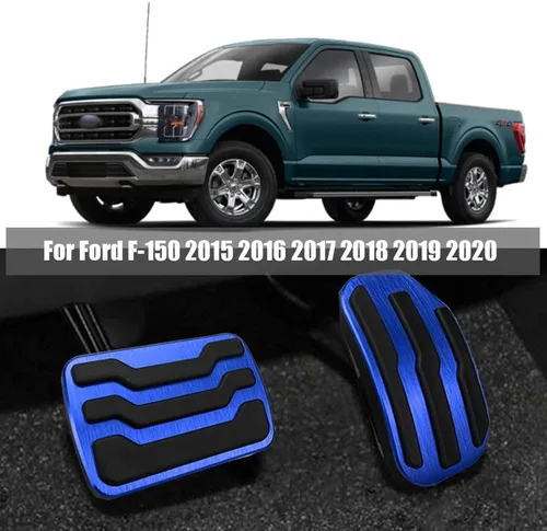 Miniatura 6 de 2 fundas antideslizantes de aluminio para pedal de freno y acelerador de gas para Ford F-150 2015 2016 2017 2018 2019 2020, no compatibles con F150