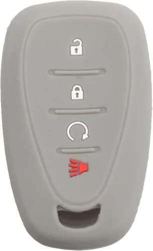 Miniatura 5 de 2 piezas Funda de silicona protectora para llave inteligente de 4 botones Compatible con Chevy Chevrolet Blazer Bolt Equinox Traverse Trax Gris negro