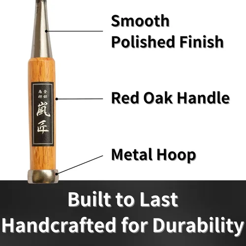 Miniatura 6 de Cincel japonés de 0.472 in, 1/2 pulgada, cincel de madera profesional para carpintería, mango de roble rojo japonés, fabricado en Japón