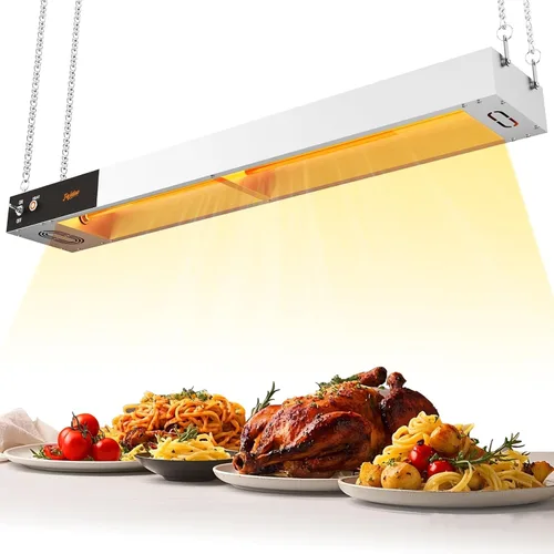 Miniatura 9 de Lámpara de calor de alimentos, calentador de tira de lámpara de calor comercial de alimentos de 24 pulgadas, lámpara de calor de acero inoxidable