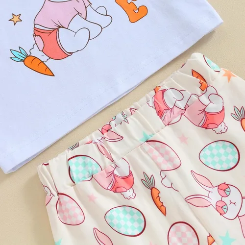 Miniatura 5 de Conjunto de 2 piezas de ropa de otoño para bebé y niña, sudadera de manga larga con cuello redondo y pantalones deportivos, conjunto de traje