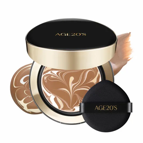 Miniatura 31 de [Tamaño mini] AGE20'S Signature Essence Pact 13C Base de cojín coreana vegana Paquete de 1 Base crema, acabado húmedo y brillante, cobertura