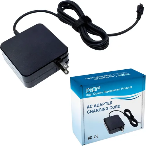 HQRP Adaptador de CA USB-C Cargador rápido portátil compacto PD/QC 3.0 Tipo-C, cable de alimentación USB negro (15W 27W 45W 65W 5V 9V 12V 15V 20V 3A