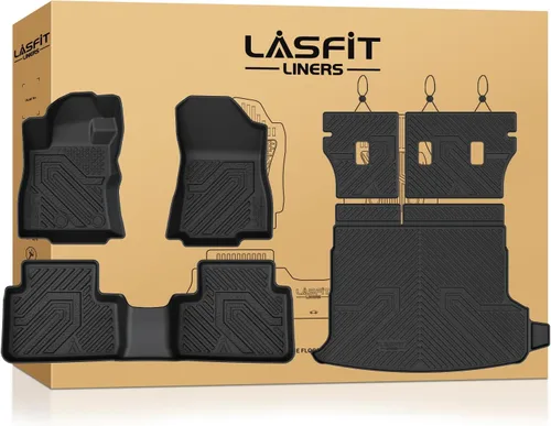 Miniatura 14 de LASFIT Tapete de carga y respaldo para Nissan Armada/Infiniti QX80 2019-2024, TPE para todo tipo de clima, ajuste personalizado, fácil de limpiar