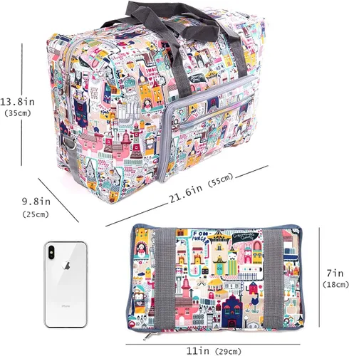Miniatura 3 de Bolsa de viaje plegable grande para las mujeres del hospital bolso lindo floral bolso de hombro semanal durante la noche llevar en la bolsa