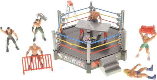 Miniatura 8 de Smack, anillo de escenario de lucha libre con 12 figuras mejoradas de 6 x 6 pulgadas