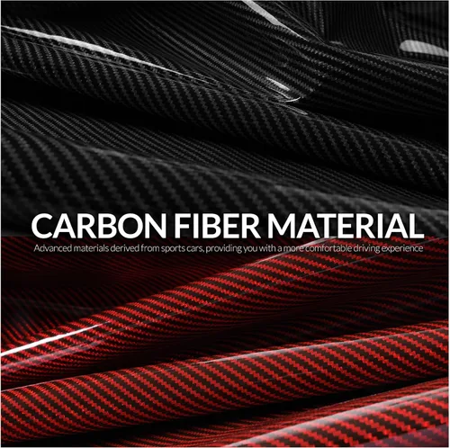 Miniatura 2 de Juego de fundas para volante de automóvil, funda de fibra de carbono brillante, antideslizante, 3 piezas, accesorios para volante de 14.5-15 Negro