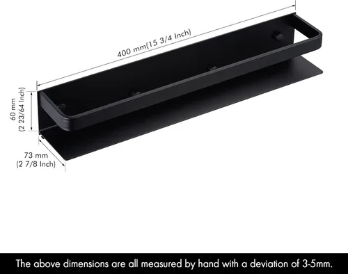 Miniatura 5 de KES KSR401S40-BK-P2 - Organizador de especias de cocina, organizador de condimentos de aluminio de 16 pulgadas, soporte para especias de pared