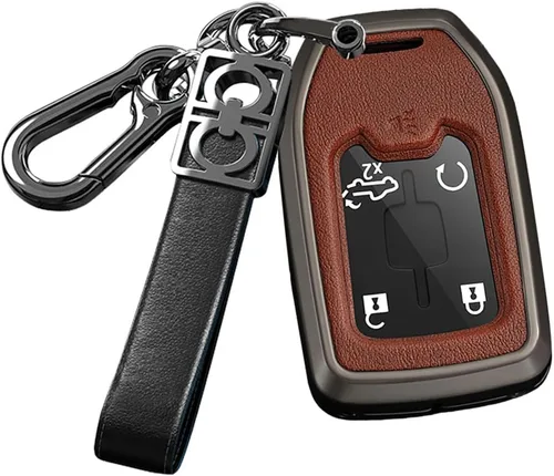 Miniatura 13 de ontto Funda para llave de coche con llavero de metal y piel sintética para Chevrolet Silverado Fit para GMC Sierra 1500 2500HD 3500HD Terrain Acadia