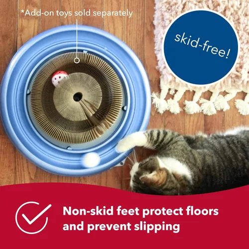 Miniatura 5 de Coastal Pet Turbo Scratcher Juguete para Gatos - Almohadilla Rascadora de Cartón para Gatos con Pista de Pelota de Juguete y Hierba Gatera