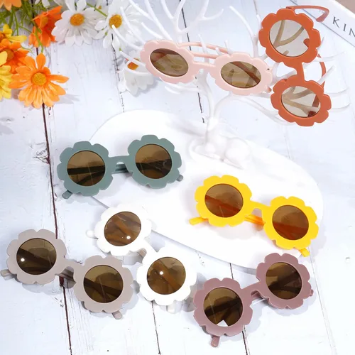 Miniatura 4 de 8 lentes de sol, gafas de sol redondas en forma de flor para accesorios de fiesta, regalos divertidos