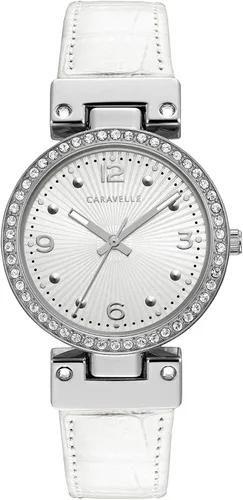 Miniatura 5 de Caravelle Dress Reloj de cuarzo para mujer acero inoxidable con correa de cuero de dos tonos bicolor modelo 43L208