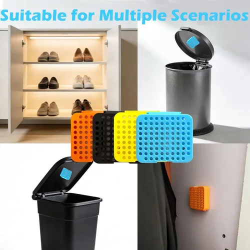 Miniatura 7 de Paquete de 2 cajas desodorizantes adhesivas, paquete de 12 repuestos para eliminar olores para basura, eliminador de olores de carbón activado