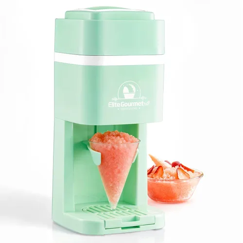 Elite Gourmet Máquina de hielo y cono de nieve afeitado, ESI2215M, granizados refrescantes, Margaritas, Bebidas Boba, Cono de nieve y soporte y