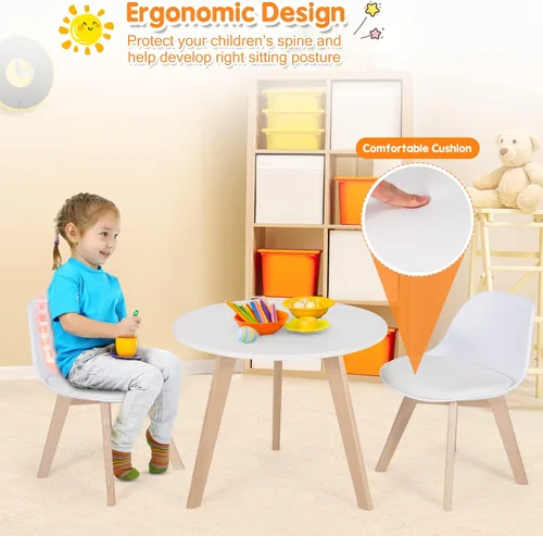 Miniatura 2 de KOTEK Juego de mesa y silla para niños, mesa de actividades para niños y 2 sillas con asiento acolchado para edades de 3 a 8 años, juego de mesa