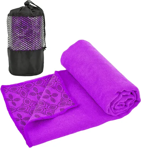 Miniatura 26 de Toallas de yoga, toalla antideslizante para esterilla de yoga caliente con puntos de agarre, manta de yoga de microfibra suave súper absorbente