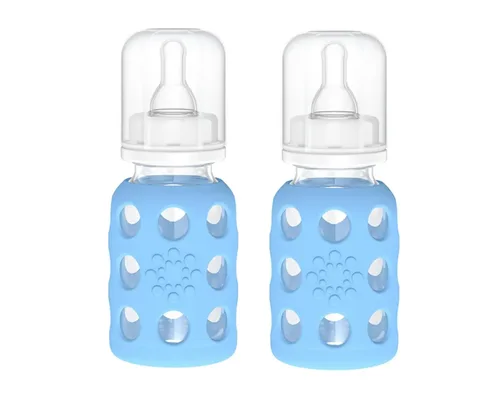 Miniatura 36 de Lifefactory Biberón de vidrio sin BPA Funda protectora de silicona Paquete de 3 de 9 onzas Papaya, col rizada y arándanos Papaya/Kale/Arándano