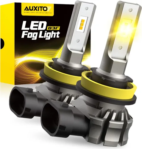 AUXITO Bombillas LED antiniebla H11/H8/H16 o DRL, 6000 lúmenes, luz amarilla ámbar de 3000 K, 300% de brillo, chips LED CSP antiniebla de repuesto