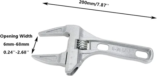 Miniatura 4 de Sscon Llave inglesa ajustable de 6 a 2.677 in para fontanería para baño, cocina, plata