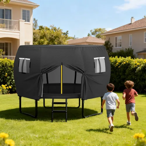 Miniatura 7 de COSHNIBI Cubierta redonda para cama elástica al aire libre, tienda de campaña de 8 pies, adecuada para cama elástica redonda de 6 postes curvos