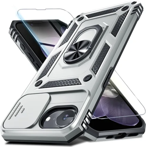 Miniatura 112 de Janmitta - Funda para iPhone 14 Pro con cubierta deslizante para lente de cámara incorporada + protector de pantalla, funda de cuerpo completo