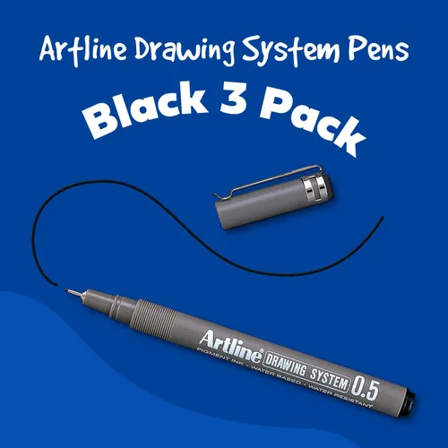 Miniatura 2 de Artline 230 bolígrafos de punta fina con sistema de dibujo, bolígrafos de dibujo técnico artístico, ideales para dibujar, ilustrar y más, negro