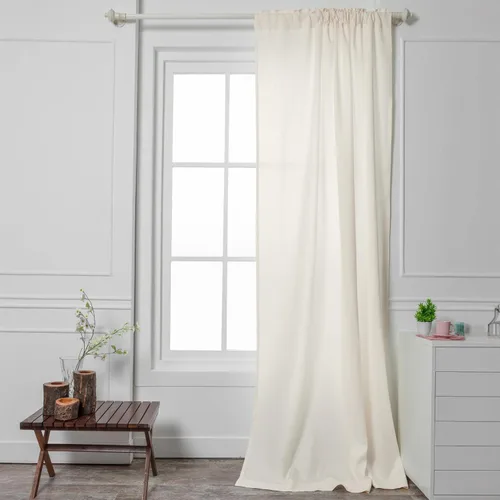 Miniatura 8 de D'Moksha Homes Cortina de lino europeo negro de 52 x 63 pulgadas, con bolsillo para cortinero, 1 panel, 1 panel, 100% lino puro, tratamiento