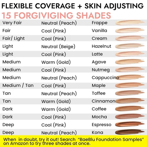 Miniatura 7 de BaeBlu LUX - Maquillaje líquido orgánico de base – Cobertura media 100% natural con acabado natural – Vegano y sin gluten para todo tipo de piel, 1