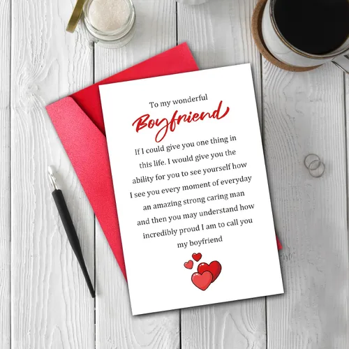 Miniatura 5 de TQDaiker Preciosa tarjeta del día de San Valentín para novio, dulce tarjeta de Vday para él, prometido, tarjeta de amor sincero para novio, To My