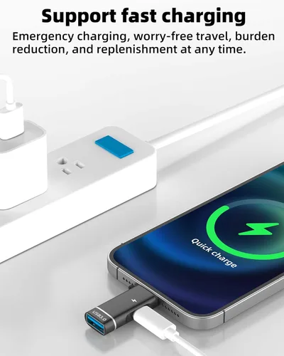 Miniatura 3 de Divisor USB C para iPhone 16 15 Pro Max Adaptador OTG Cable (2 en 1) Cámara digital para Apple cargador convertidor de carga hembra para iPad lector