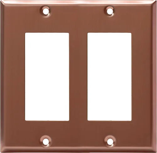 Miniatura 22 de ENERLITES Placa de pared metálica decorativa para receptáculo o interruptor, acero inoxidable 201, resistente a la corrosión, tamaño 2-Gang 4.50" x